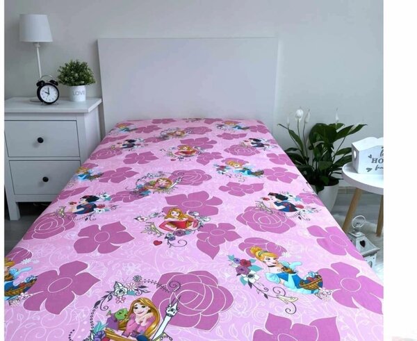 Jerry Fabrics Prostěradlo Princezny Pink 02 90x200x25 cm