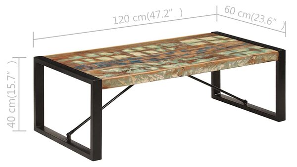 Konferenční stolek 120 x 60 x 40 cm masivní recyklované dřevo 247425