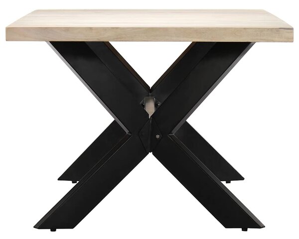 Jídelní stůl bílý 200 x 100 x 75 cm masivní mangovníkové dřevo 247428