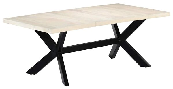 Jídelní stůl bílý 200 x 100 x 75 cm masivní mangovníkové dřevo 247428