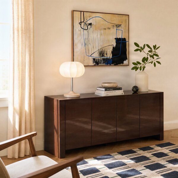 Stolní lampa NOLA, Elovie, Bílá, Obývací pokoj, Tkanina / Textil, Skandinávský