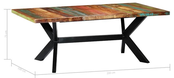 Jídelní stůl 200 x 100 x 75 cm masivní recyklované dřevo 247429