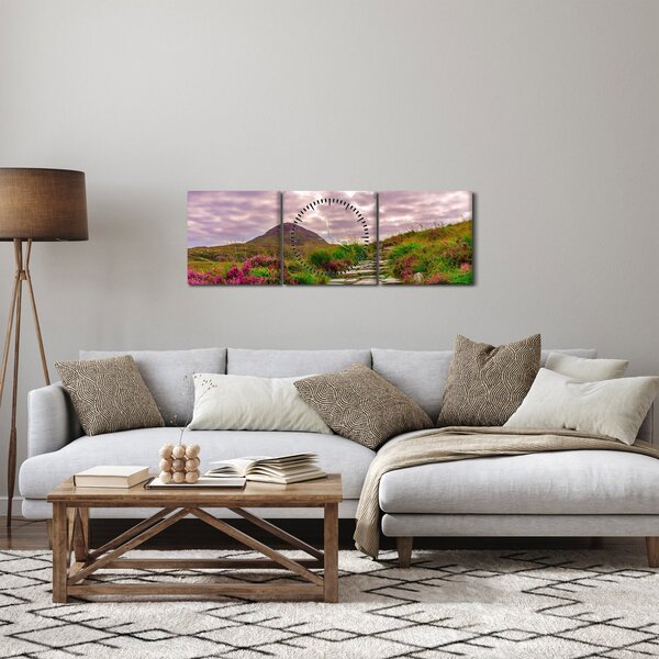 Obraz krajiny (s hodinami) (90x30 cm)
