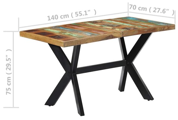 Jídelní stůl 140 x 70 x 75 cm masivní recyklované dřevo 247439