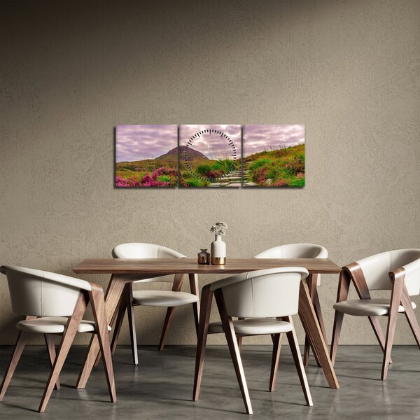 Obraz krajiny (s hodinami) (90x30 cm)