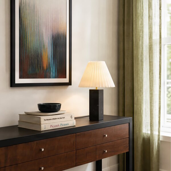 Stolní lampa NOLA, Asher, Bílá, Obývací pokoj, Tkanina / Textil, Moderní