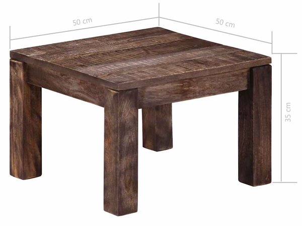 Konferenční stolek 50 x 50 x 35 cm masivní mangovníkové dřevo 247468