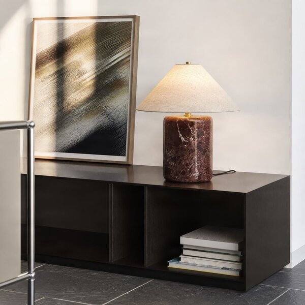Stolní lampa NOLA, Elodie, Béžová, Obývací pokoj, Tkanina / Textil, Moderní