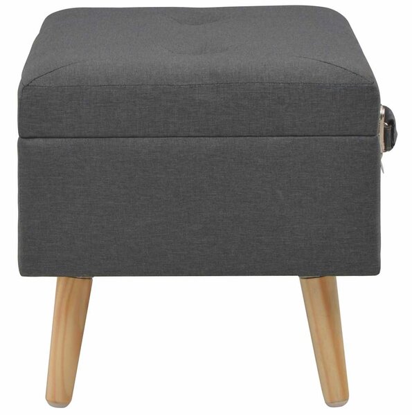 Stolička s úložným prostorem 40 cm tmavě šedá textil 247520