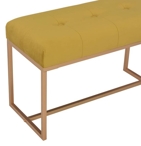 Lavice 80 cm hořčicová sametová 247556