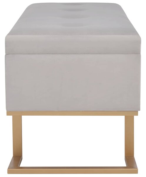 Lavice s úložným prostorem 105 cm šedá samet 247573