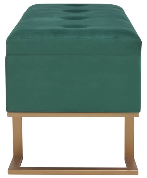 Lavice s úložným prostorem 105 cm zelená samet 247570