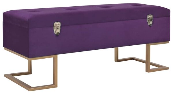 Lavice s úložným prostorem 105 cm fialová samet 247572