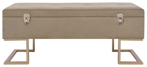 Lavice s úložným prostorem 105 cm béžová samet 247574