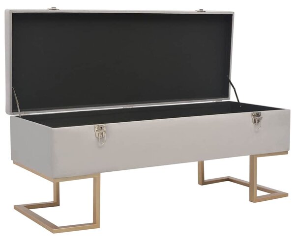 Lavice s úložným prostorem 105 cm šedá samet 247573
