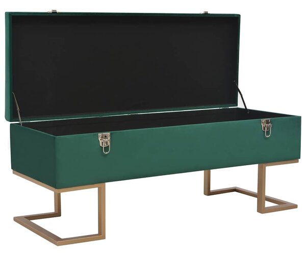 Lavice s úložným prostorem 105 cm zelená samet 247570