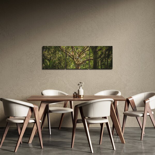 Obraz stromu (s hodinami) (90x30 cm)