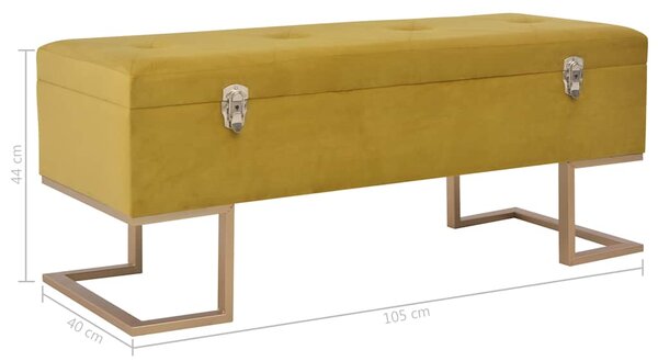 Lavice s úložným prostorem 105 cm hořčicová samet 247571