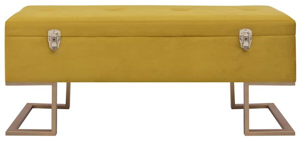 Lavice s úložným prostorem 105 cm hořčicová samet 247571
