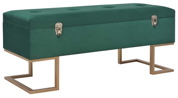 Lavice s úložným prostorem 105 cm zelená samet 247570