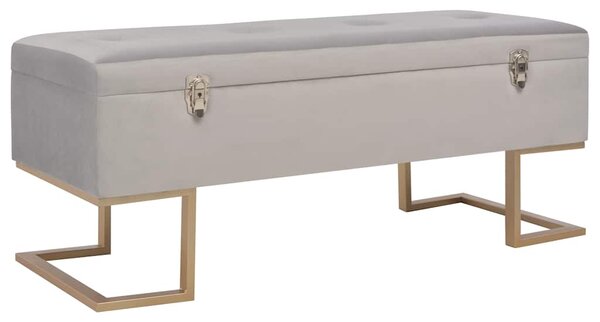 Lavice s úložným prostorem 105 cm šedá samet 247573