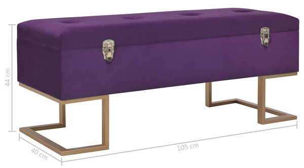 Lavice s úložným prostorem 105 cm fialová samet 247572