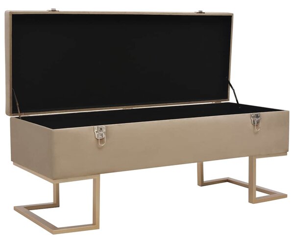Lavice s úložným prostorem 105 cm béžová samet 247574