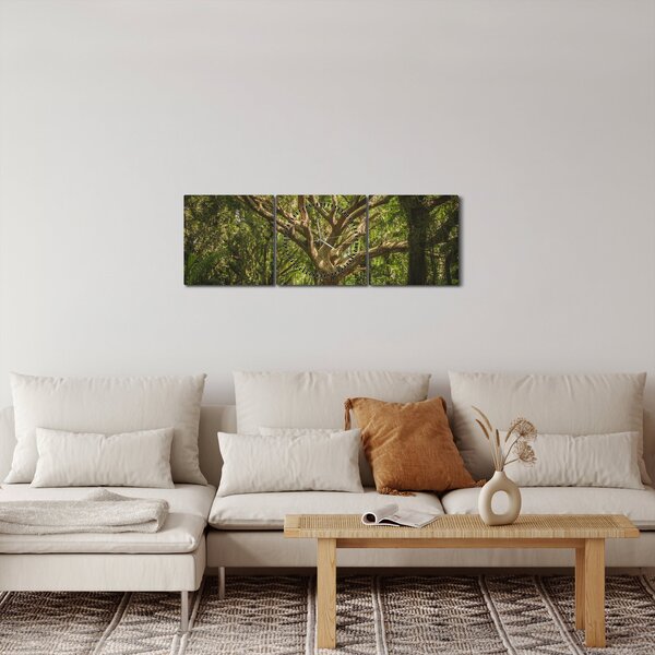 Obraz stromu (s hodinami) (90x30 cm)