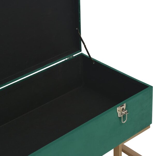 Lavice s úložným prostorem 105 cm zelená samet 247570