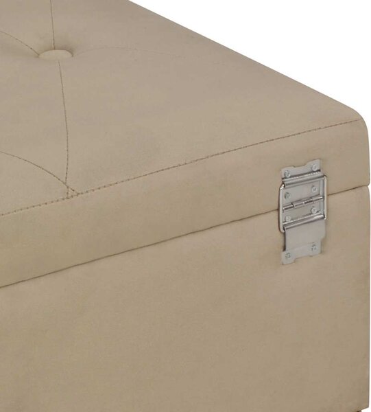 Lavice s úložným prostorem 105 cm béžová samet 247574