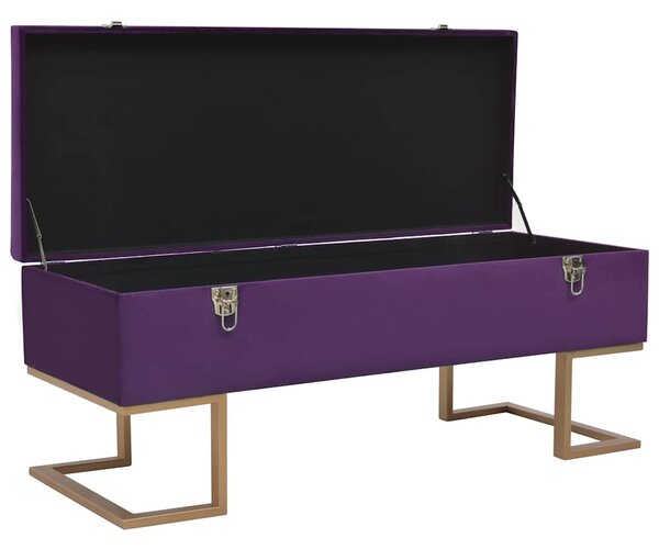 Lavice s úložným prostorem 105 cm fialová samet 247572