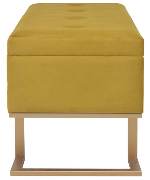 Lavice s úložným prostorem 105 cm hořčicová samet 247571