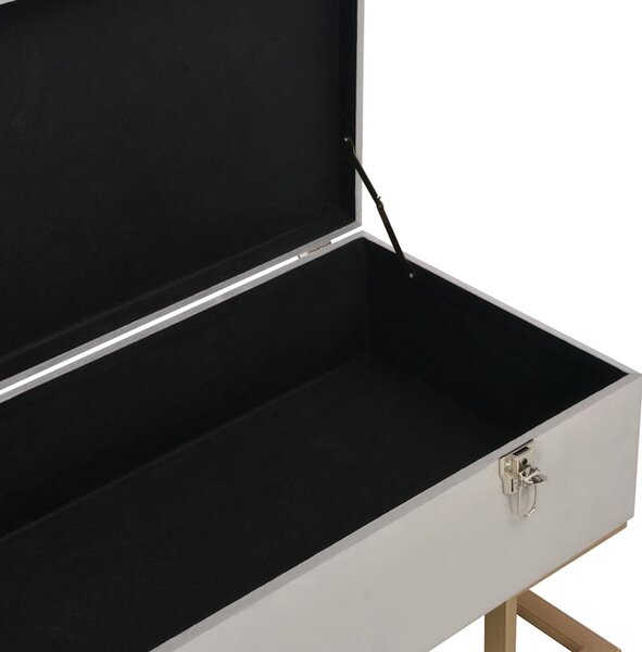 Lavice s úložným prostorem 105 cm šedá samet 247573
