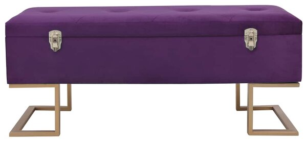 Lavice s úložným prostorem 105 cm fialová samet 247572