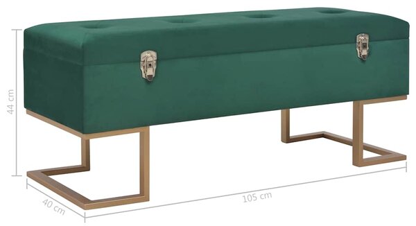 Lavice s úložným prostorem 105 cm zelená samet 247570