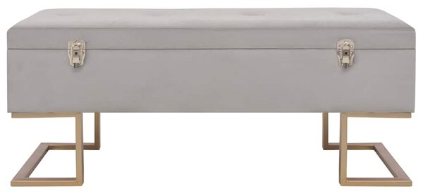 Lavice s úložným prostorem 105 cm šedá samet 247573