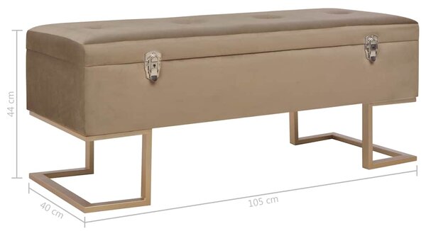 Lavice s úložným prostorem 105 cm béžová samet 247574