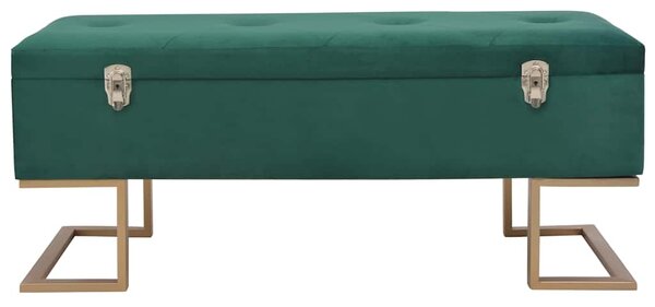 Lavice s úložným prostorem 105 cm zelená samet 247570