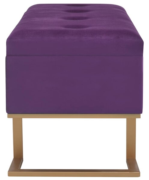 Lavice s úložným prostorem 105 cm fialová samet 247572