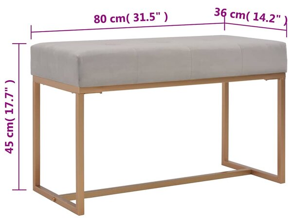 Lavice 80 cm šedá sametová 247558