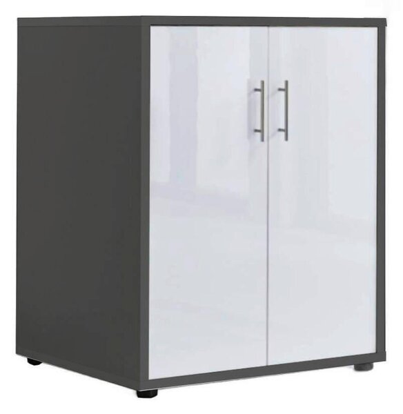 SKŘÍŇ NA ŠANONY, antracitová, vysoce lesklá bílá, 54/74/50 cm MID.YOU - Online Only kancelářský nábytek, Online Only