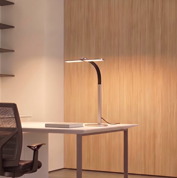 Stolní lampa Arcchio, Fynnon, stmívatelné, Šedá, Pracovna, Kov, Moderní