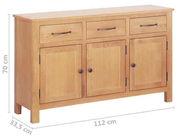 Servírovací skříň Hnědá 112 x 33.5 x 70 cm Pevné dubové dřevo 247598