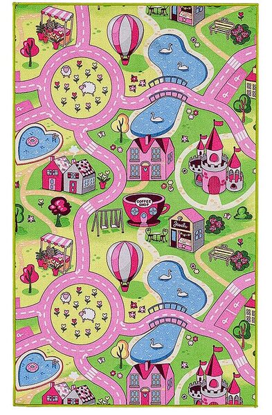 Breno Kusový koberec SWEET TOWN 26 – růžová silnice, 100x165 cm