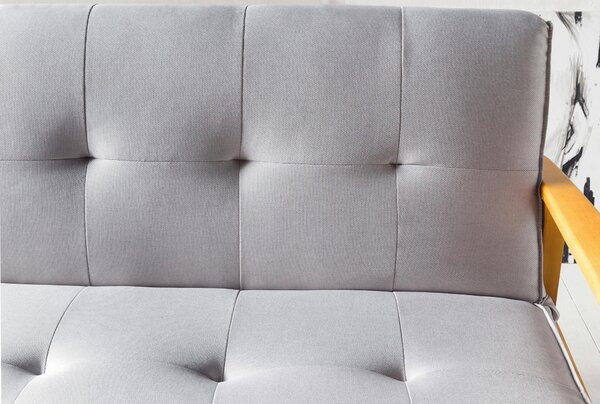 ROZKLÁDACÍ POHOVKA, dřevo, textil, přírodní barvy, světle šedá Livetastic - Rozkládací pohovky, Online Only
