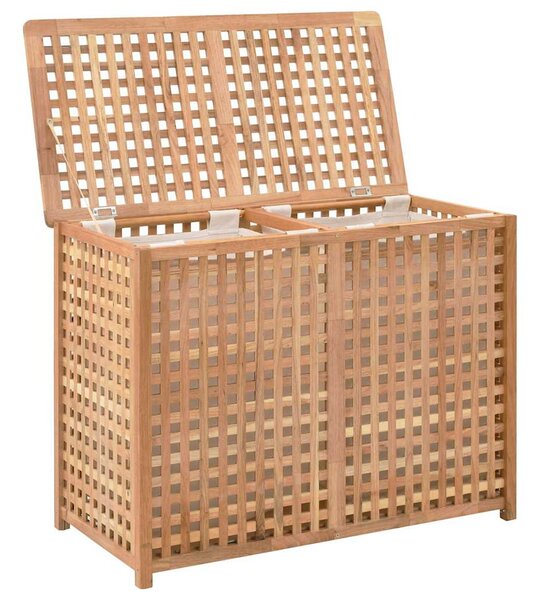 Koš na prádlo 87,5 x 46 x 67 cm masivní ořechové dřevo 247604