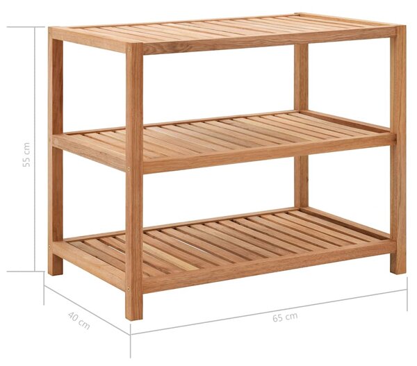 Koupelnový regál masivní ořechové dřevo 64 x 40 x 55 cm 247606