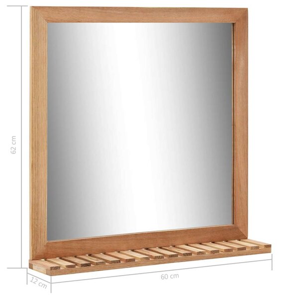 Koupelnové zrcadlo 60 x 12 x 62 cm masivní ořechové dřevo 247605