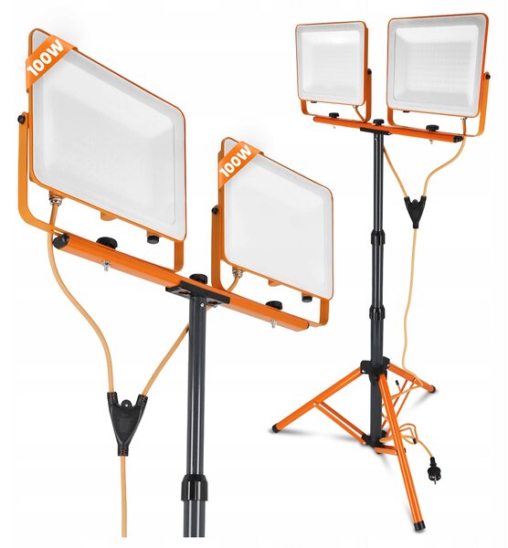 LED reflektor 100 W, 10000 lm, neutrální bílá, IP65, 26 × 19 × 3,5 cm