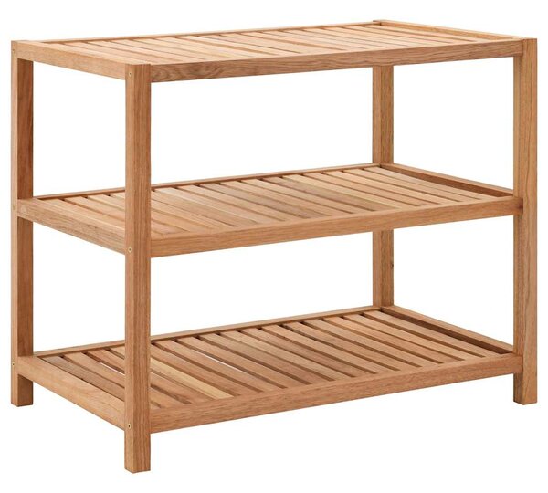 Koupelnový regál masivní ořechové dřevo 64 x 40 x 55 cm 247606